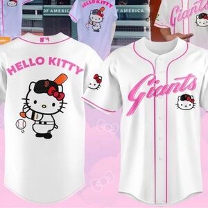 Hello Kitty Giants Jersey Shirt - White and Pink XL